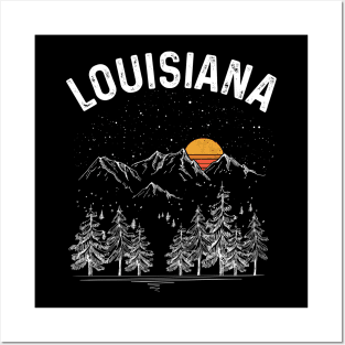 Vintage Retro Louisiana State Posters and Art